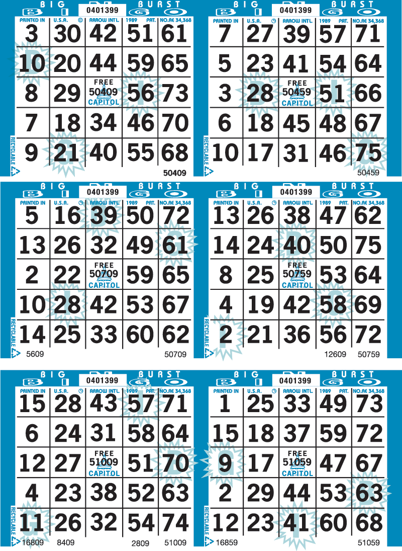 big burst bingo paper