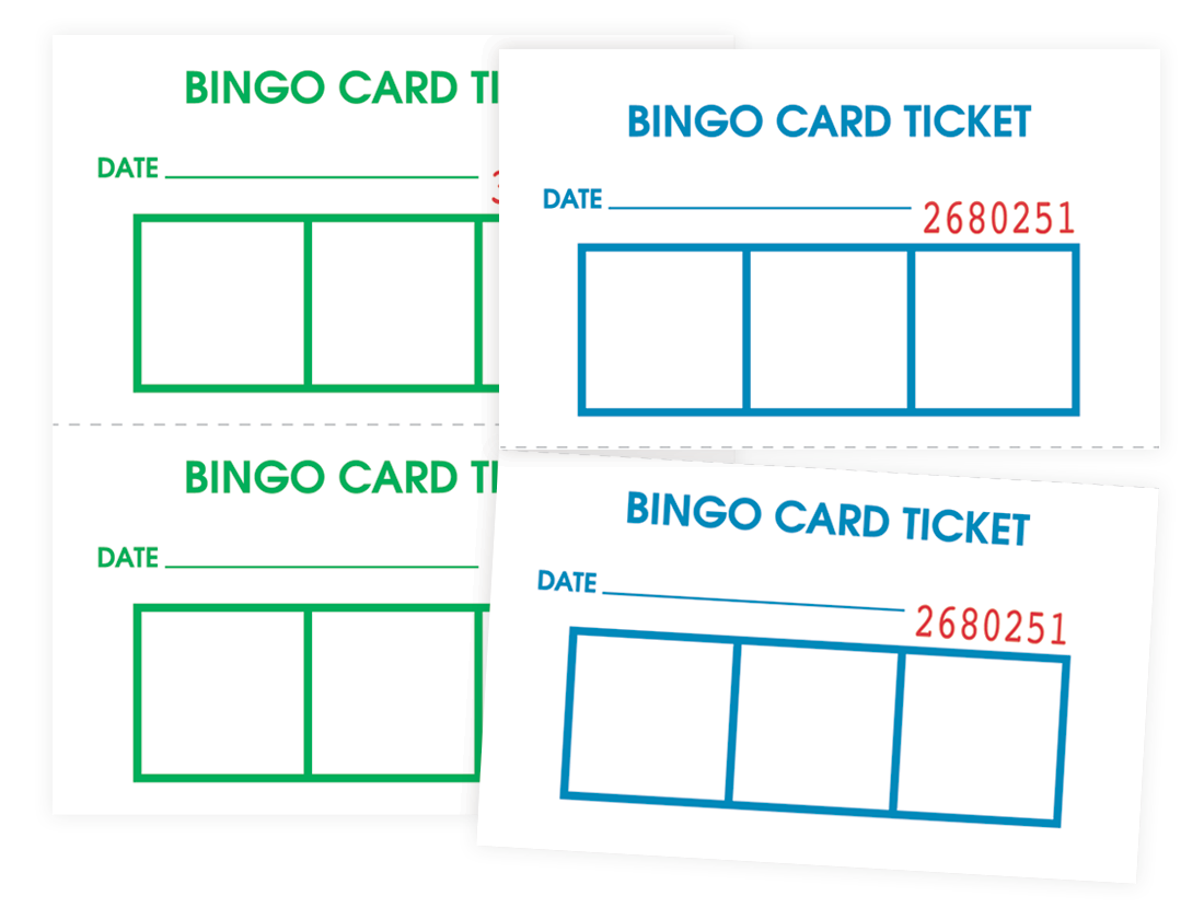 Bingo Card Admission Tickets